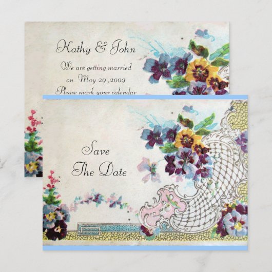 ROMANTICA 2 SAVE THE DATE AANKONDIGINGSKAART (Voorkant / Achterkant)