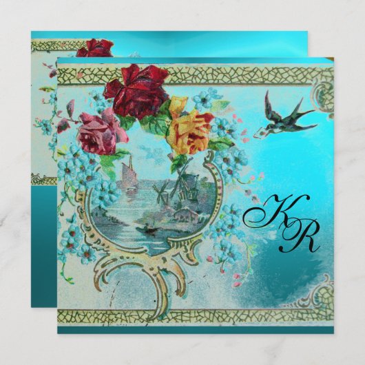 ROMANTİCA 3 BLUE AQUAMARINE MONOGRAM AANKONDIGING (Voorkant / Achterkant)