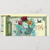 ROMANTİCA 3 MONOGRAM, blauw roze rood geel Aankondiging (Voorkant / Achterkant)