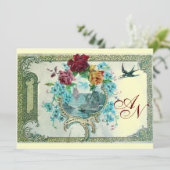 ROMANTİCA 3 MONOGRAM Gold metallic papier Aankondiging (Staand voorkant)
