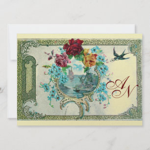 ROMANTİCA 3 MONOGRAM Gold metallic papier Aankondiging