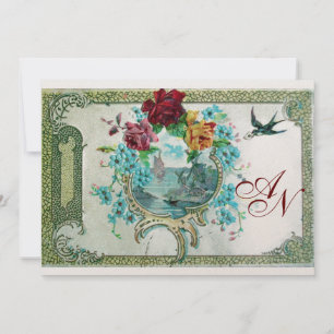 ROMANTİCA 3 MONOGRAM Gold metallic papier Aankondiging