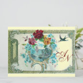 ROMANTİCA 3 MONOGRAM Gold metallic papier Aankondiging (Staand voorkant)