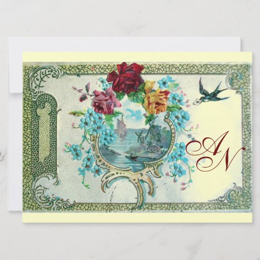 ROMANTİCA 3 MONOGRAM Gold metallic papier Aankondiging (Voorkant)