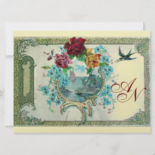ROMANTİCA 3 MONOGRAM Gold metallic papier Aankondiging