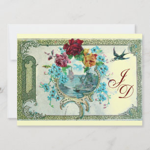 ROMANTİCA 3 MONOGRAM goud metallic papier Kaart