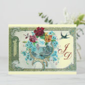 ROMANTİCA 3 MONOGRAM goud metallic papier Kaart (Staand voorkant)