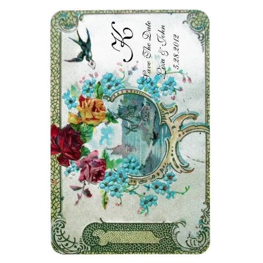 ROMANTİCA 3 MONOGRAM, sparen de Datum, Wit Magneet (Verticaal)