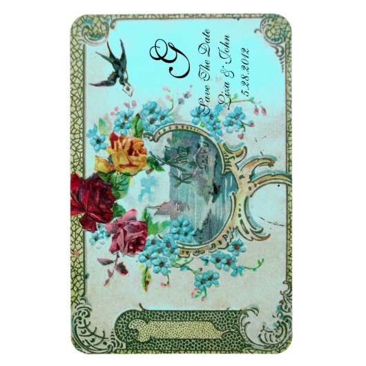 ROMANTİCA 3 MONOGRAM, sparen de Datum, Wit Magneet (Verticaal)