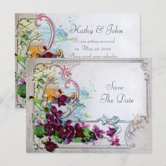 ROMANTICA 4 BEWAAR DE DATUM AANKONDIGINGSKAART (Voorkant / Achterkant)