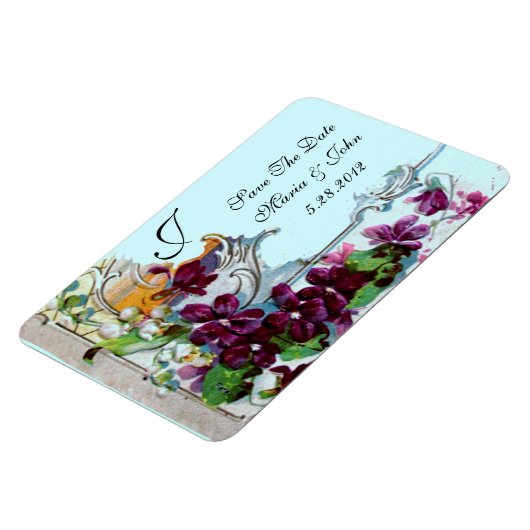 ROMANTİCA 4 MONOGRAM, sparen de Datum, groen, blau Magneet (Linkerzijde)