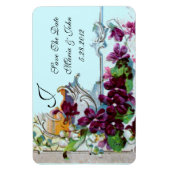 ROMANTİCA 4 MONOGRAM, sparen de Datum, groen, blau Magneet (Verticaal)