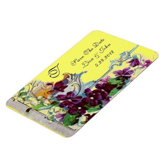 ROMANTİCA 4 MONOGRAM, sparen de Datum, groen, geel Magneet (Linkerzijde)