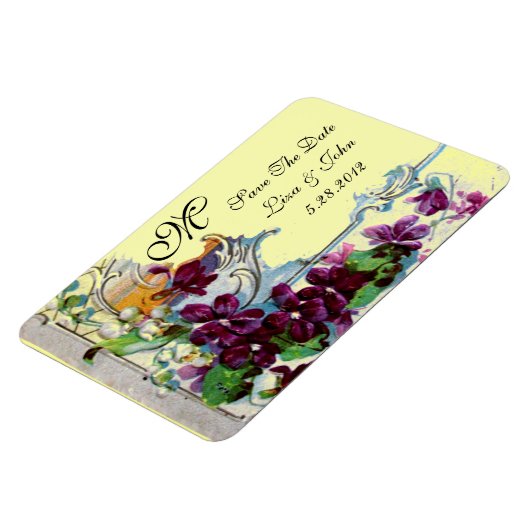 ROMANTİCA 4 MONOGRAM, sparen de Datum, groen, geel Magneet (Linkerzijde)