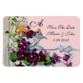 ROMANTİCA 4 MONOGRAM, sparen de Datum, groen, roze Magneet (Horizontaal)