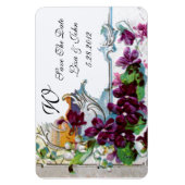 ROMANTİCA 4 MONOGRAM, sparen de Datum, groen, wit Magneet (Verticaal)