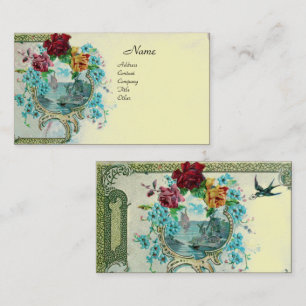 ROMANTICA Antiek Flowers Rozen, Floral Kraft Paper Visitekaartje
