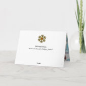 ROMANTICA, BLAUW ROOD ROZE BLOEMIGE ROZEN WITTE DU FEESTDAGEN KAART (Achterkant)