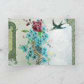 ROMANTICA, BLAUW ROZE BLOEMIGE ROZEN MET SLIK FEESTDAGEN KAART (Binnen)