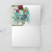 ROMANTICA, BLAUW ROZE BLOEMIGE ROZEN MET SLIK FEESTDAGEN KAART (Binnen)