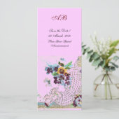 ROMANTİCA Blauw Roze Lila Bloem Bruiloftsprogramma Kaart (Staand voorkant)