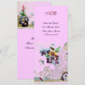 ROMANTİCA Blauw Roze Lila Bloem Bruiloftsprogramma Kaart (Voorkant / Achterkant)