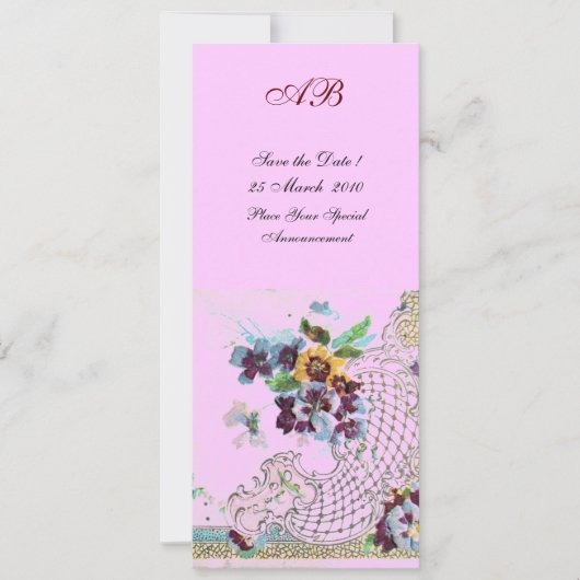 ROMANTİCA Blauw Roze Lila Bloem Bruiloftsprogramma Kaart (Voorkant)