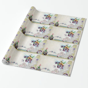 ROMANTİCA Bloemen, Elegante Bloemmand, Pansies Cadeaupapier