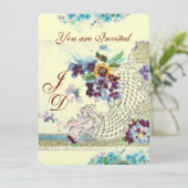 ROMANTICA Bloemige blauwe roze witte viooltjes Kaart (Staand voorkant)