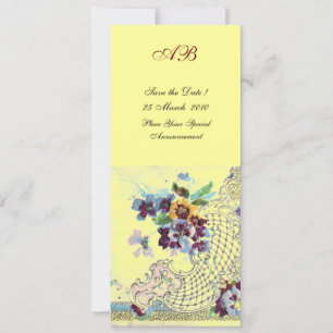 ROMANTİCA Blue Yellow Floral Wedding Programme Kaart