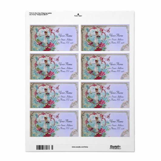 ROMANTICA, DOVE, BUURLANDSE BEELDMONOGRAM ETIKET (Full Sheet)