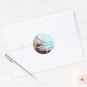 ROMANTICA/ELEGANT FLORAL/PANSIES, SNOWDROPS Blauwg Ronde Sticker (Envelop)