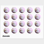 ROMANTICA/ELEGANT FLORAL/PANSIES, SNOWDROPS Roze Ronde Sticker (Vel)