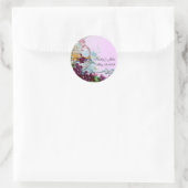 ROMANTICA/ELEGANT FLORAL/PANSIES, SNOWDROPS Roze Ronde Sticker (Tas)