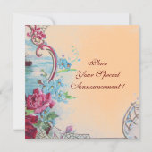 ROMANTİCA ELEGANT FLORAL WEDDING MONOGRAM AANKONDIGING (Achterkant)