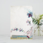 ROMANTİCA Elegant Wedding Flowers, Pansies White Briefpapier (Staand voorkant)