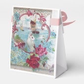 ROMANTICA ELEGANT WEDDING PINK GEM MONOGRAM White Bedankdoosjes (Achterkant)