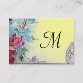 ROMANTICA FLORAAL MONOGRAM ROZEN, DOVE EN SEASCAPE VISITEKAARTJE (Achterkant)