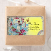 ROMANTICA, FLORAL BEACH WEDDING MONOGRAM Yellow Etiket (Insitu)