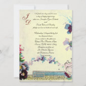 ROMANTICA Floral Blue Pink Cream Weddenschappen Kaart (Achterkant)
