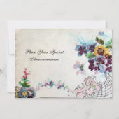 ROMANTICA Floral Blue Pink White Weddenschappen Kaart (Achterkant)