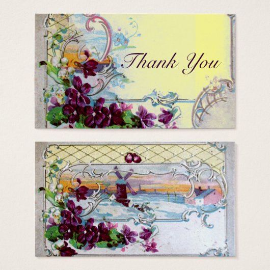 ROMANTICA Floral Rustic Wedding Favor, bedankt Visitekaartje (Voorkant /achterkant)