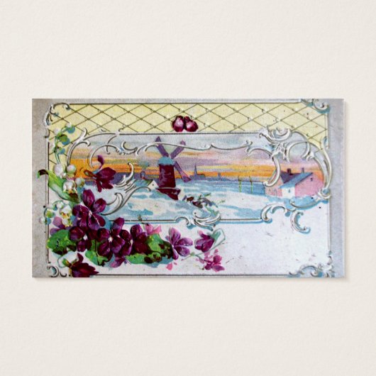 ROMANTICA Floral Rustic Wedding Favor, bedankt Visitekaartje (Achterkant)