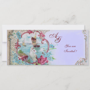 ROMANTICA  MONOGRAAM, rood wit blauw roze Kaart