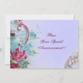 ROMANTICA  MONOGRAM Bloemendecor Roze Blauw Bruilo Save The Date (Achterkant)