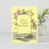 ROMANTİCA MONOGRAM/CYCLAMENS, roze groen geel Kaart (Staand voorkant)