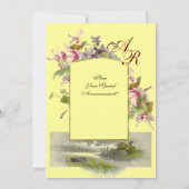 ROMANTİCA MONOGRAM/CYCLAMENS, roze groen geel Kaart (Achterkant)