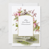 ROMANTİCA MONOGRAM/CYCLAMENS, roze groen vilt Kaart (Achterkant)