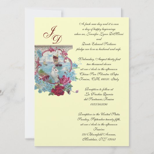 ROMANTİCA MONOGRAM Gold metallic papier Kaart (Achterkant)