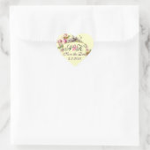 ROMANTİCA MONOGRAM/PINK CYCLAMENS BEWAREN DE DATUM HART STICKER (Tas)